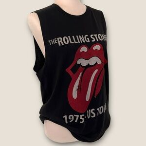 Rolling Stones Raw Edge Muscle Tee in Vintage Black
